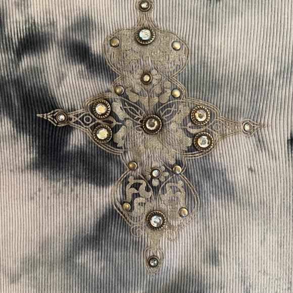 International Concepts Long Sleeve Grunge Punk Tee Top - Picture 2 of 4